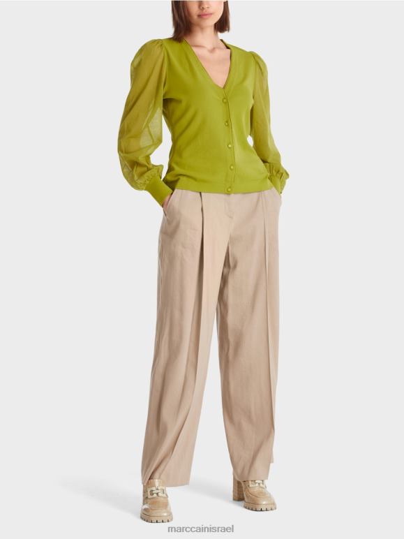 ירוק זית עמוק Marc Cain קרדיגן "לחשוב מחדש ביחד" נשי הַלבָּשָׁה 62FRR365