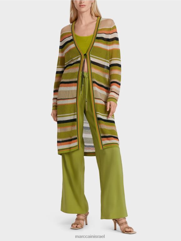 ירוק זית עמוק Marc Cain קרדיגן "סרוג בגרמניה" הַלבָּשָׁה 62FRR377