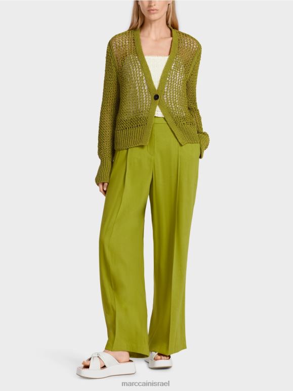 ירוק זית עמוק Marc Cain קרדיגן "לחשוב מחדש ביחד". הַלבָּשָׁה 62FRR378