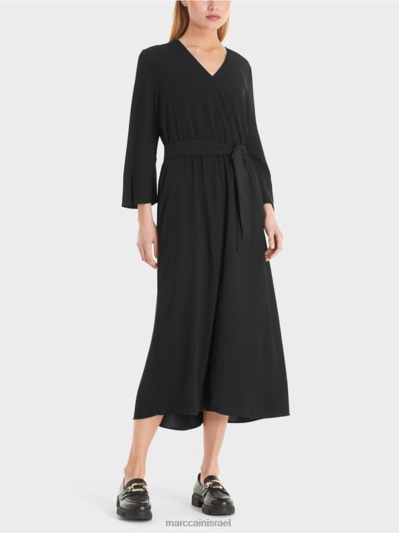 שָׁחוֹר Marc Cain שמלה זורמת הַלבָּשָׁה 62FRR38