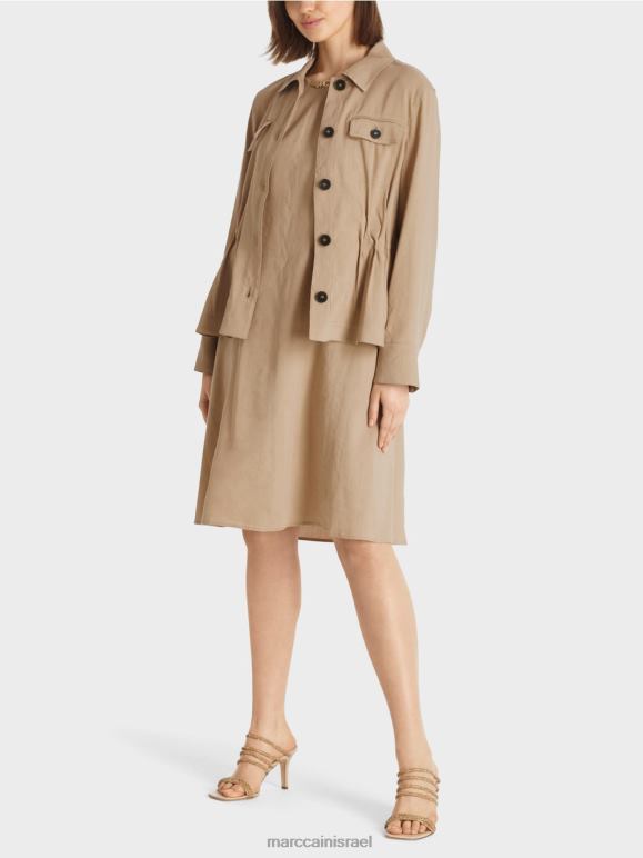 חול עמוק Marc Cain מעיל פשתן נשי הַלבָּשָׁה 62FRR385