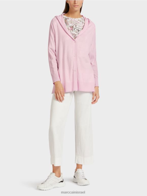 לבנדר בהיר Marc Cain קרדיגן עם קפוצ'ון הַלבָּשָׁה 62FRR391