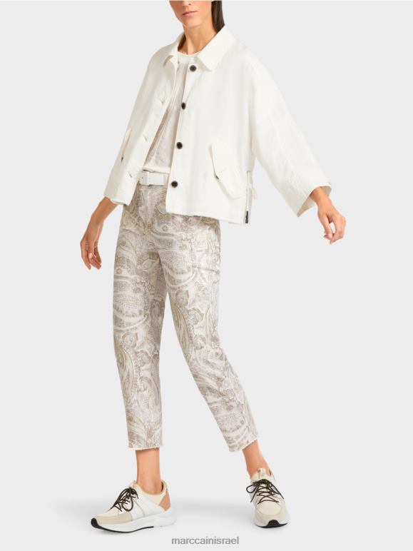 צבע קרם Marc Cain ז'קט אוברסייז הַלבָּשָׁה 62FRR392