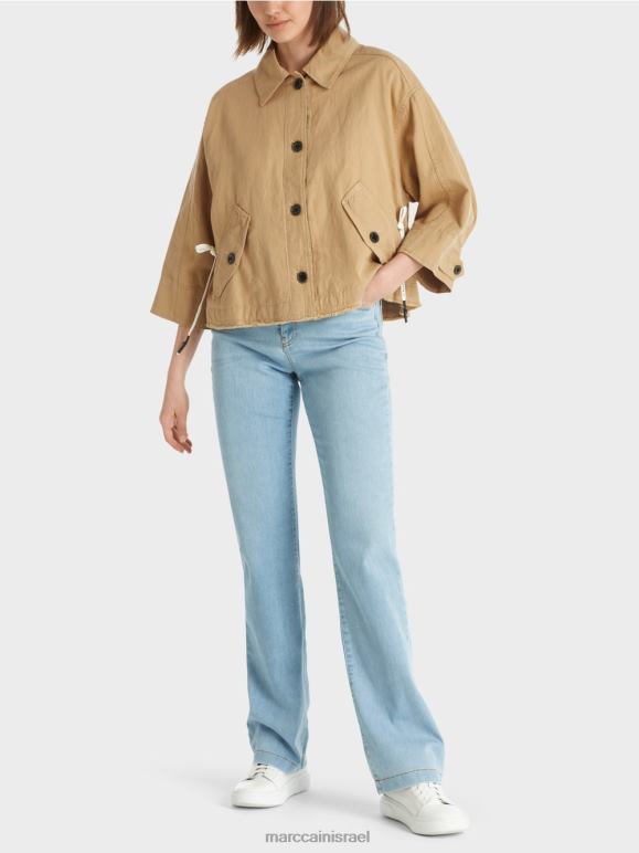 חום חימר בהיר Marc Cain ז'קט אוברסייז הַלבָּשָׁה 62FRR394