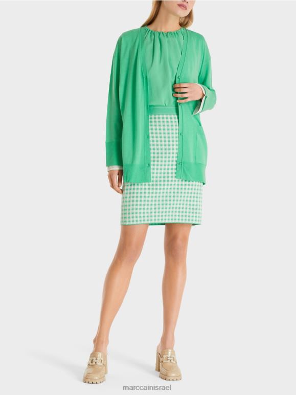 ירקן בהיר Marc Cain קרדיגן בסריג סופר משובח הַלבָּשָׁה 62FRR409