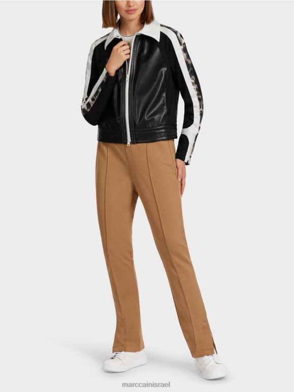 שחור ולבן Marc Cain ז'קט בתערובת חומרים הַלבָּשָׁה 62FRR422