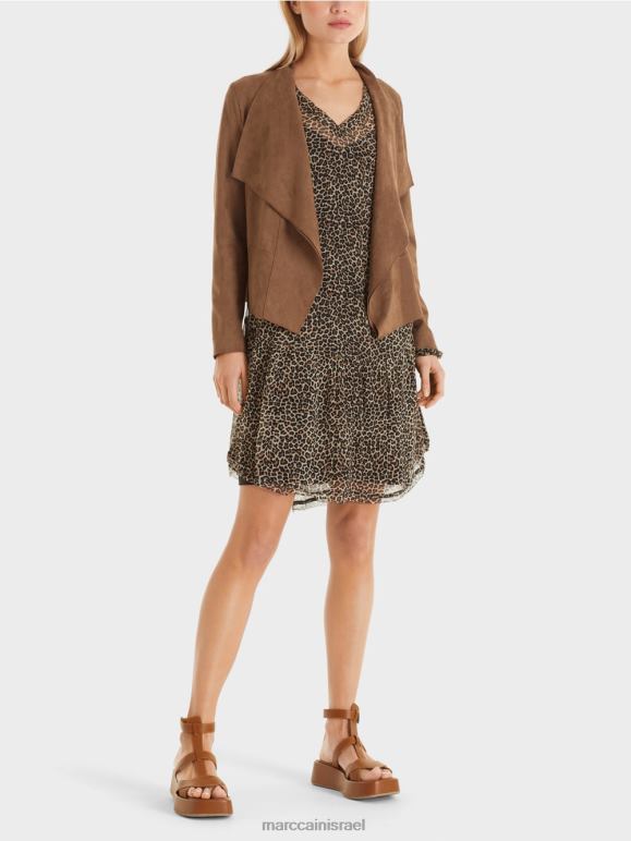 אֱגוֹזֵי לוּז Marc Cain ז'קט במראה זמש הַלבָּשָׁה 62FRR423