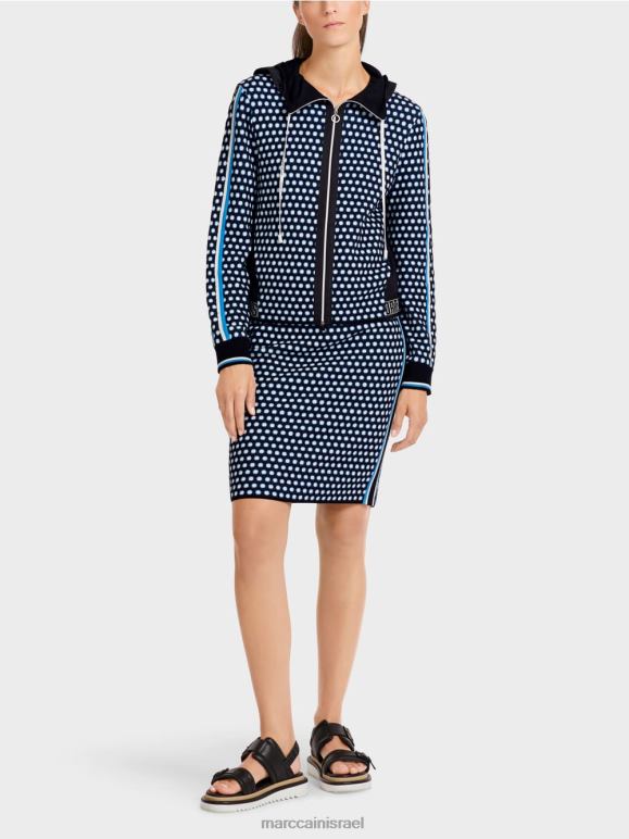 שָׁחוֹר Marc Cain קרדיגן "סרוג בגרמניה" הַלבָּשָׁה 62FRR424