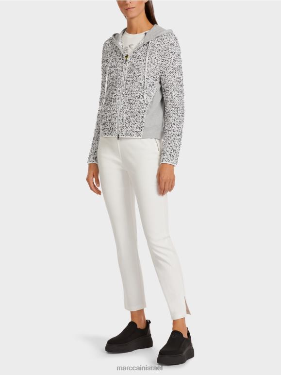 אפור Marc Cain ז'קט קפוצ'ון "סרוג בגרמניה" הַלבָּשָׁה 62FRR426