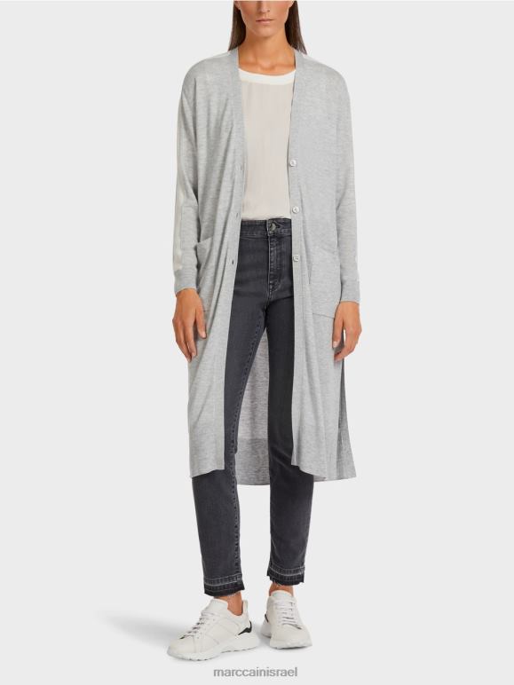 אפור כסוף Marc Cain קרדיגן באורך בינוני הַלבָּשָׁה 62FRR427