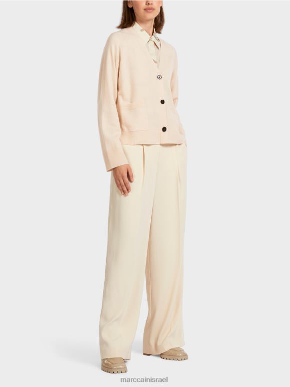 קרם Marc Cain קרדיגן אלגנטי עם שסעים בצד הַלבָּשָׁה 62FRR435