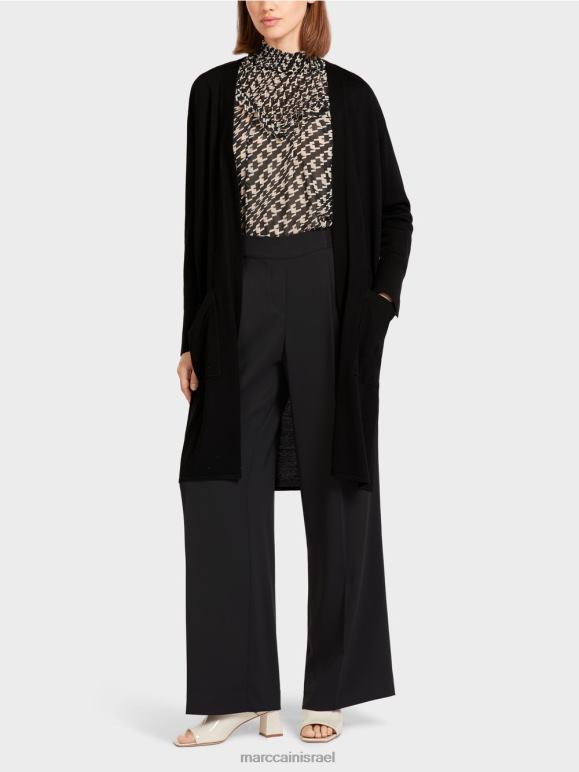 שָׁחוֹר Marc Cain קרדיגן פתוח הַלבָּשָׁה 62FRR438