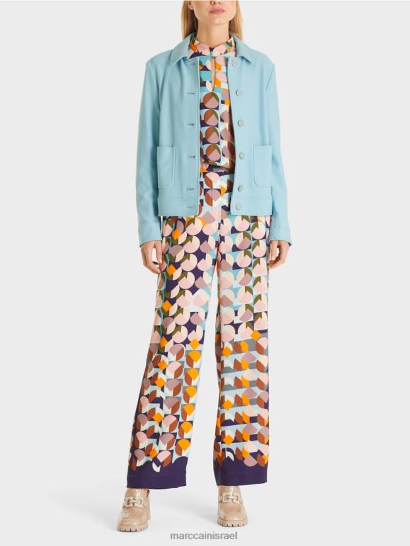 כחול אטמוספרי Marc Cain ז'קט קצר בסגנון ג'ינס הַלבָּשָׁה 62FRR443