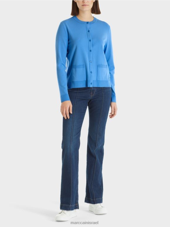 צבע תכלת Marc Cain קרדיגן "לחשוב מחדש ביחד". הַלבָּשָׁה 62FRR449
