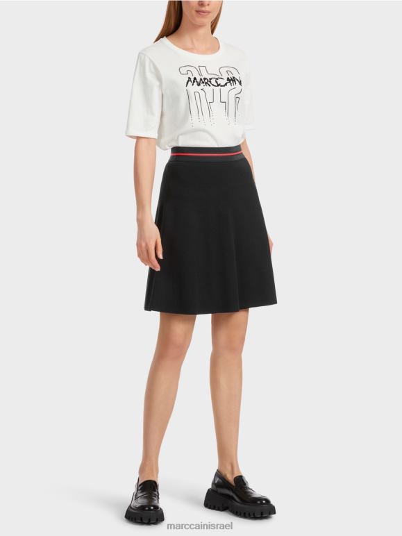 שחור ולבן Marc Cain חצאית מיני "לחשוב מחדש ביחד". הַלבָּשָׁה 62FRR465