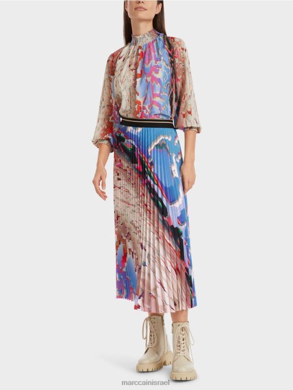 שמי קיץ כהים Marc Cain חצאית קפלים מודפסת צבעונית הַלבָּשָׁה 62FRR466