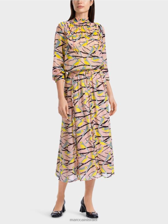 ורוד פודרה רכה Marc Cain חצאית מידי עם פרטי סלסול הַלבָּשָׁה 62FRR472