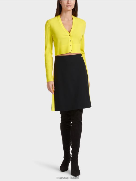 שָׁחוֹר Marc Cain חצאית מיני עם פסים חוסמי צבע הַלבָּשָׁה 62FRR475