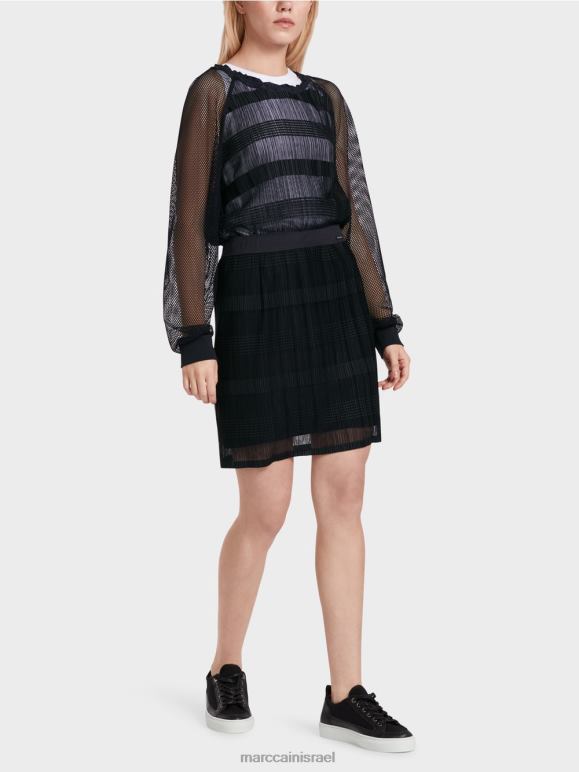 כחול חצות Marc Cain חצאית מיני אלגנטית עם שיפון הַלבָּשָׁה 62FRR476