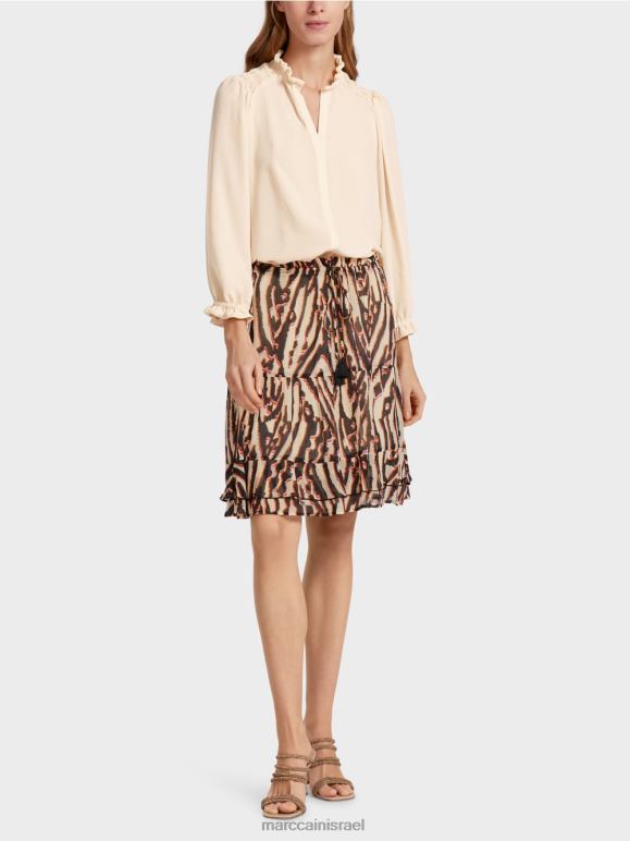 אדום עמוק Marc Cain חצאית קצף קצרה בקרפ ויסקוזה הַלבָּשָׁה 62FRR477