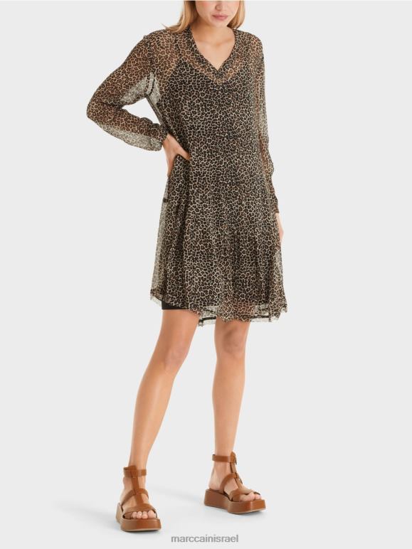 קרם אבקה Marc Cain שמלה קלילה בקרפ ויסקוזה הַלבָּשָׁה 62FRR48