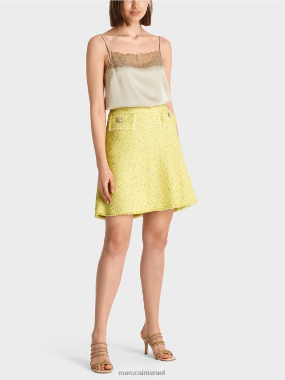ירוק לימון Marc Cain חצאית מיני בוקל מתרחבת הַלבָּשָׁה 62FRR485