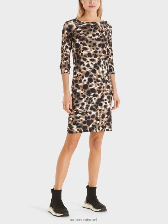 קפה קל Marc Cain שמלת מתיחה מכותנה הַלבָּשָׁה 62FRR49