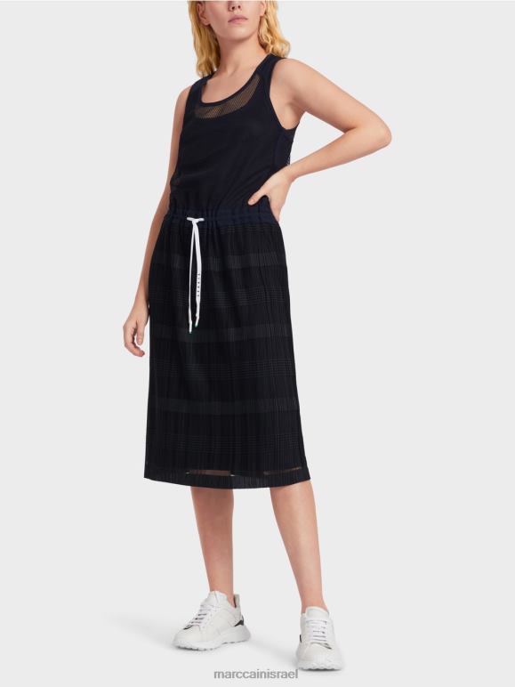כחול חצות Marc Cain שמלה ספורטיבית עם קפלים הַלבָּשָׁה 62FRR55