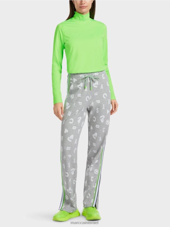 אפור כסוף Marc Cain מכנסיים בסגנון ריצה רואן הַלבָּשָׁה 62FRR561