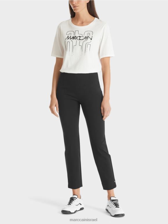 שָׁחוֹר Marc Cain מכנסי בד סטרץ' של סופיה הַלבָּשָׁה 62FRR563