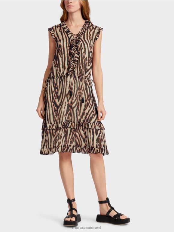 אדום עמוק Marc Cain שמלה קצרה בקרפ ויסקוזה הַלבָּשָׁה 62FRR59