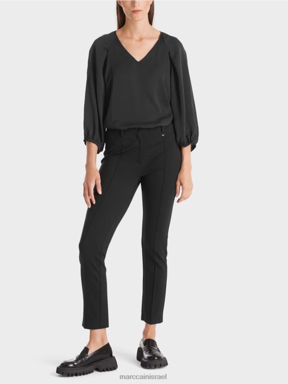 שָׁחוֹר Marc Cain מכנסיים מותניים רגילים סידני הַלבָּשָׁה 62FRR591