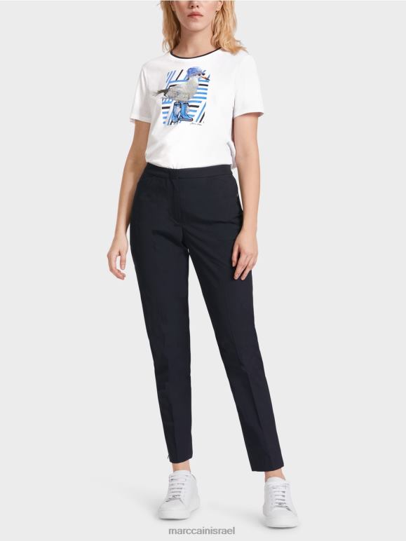 כחול חצות Marc Cain מכנסיים עם רוכסן מכפלת הַלבָּשָׁה 62FRR597