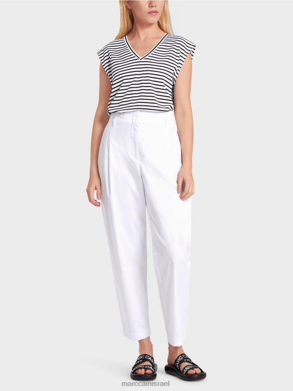 לבן Marc Cain "לחשוב מחדש ביחד" מכנסיים עם קפלים הַלבָּשָׁה 62FRR600