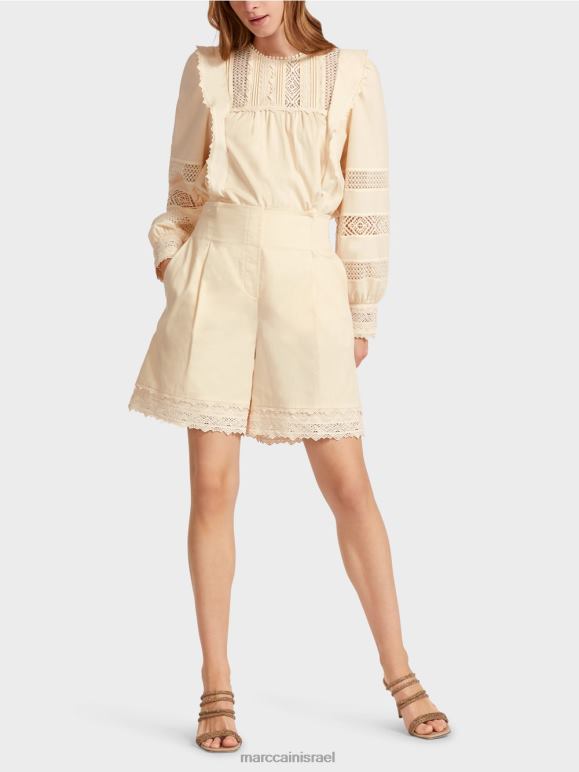 קרם Marc Cain מכנסיים קצרים עם שולי תחרה הַלבָּשָׁה 62FRR615