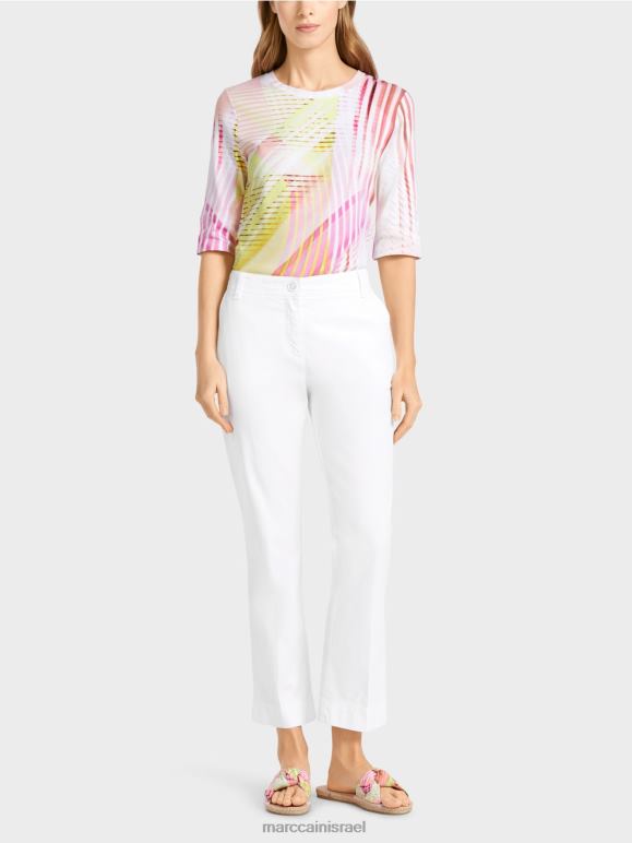 לבן Marc Cain מכנסיים ספורטיביים "לחשוב מחדש". הַלבָּשָׁה 62FRR623