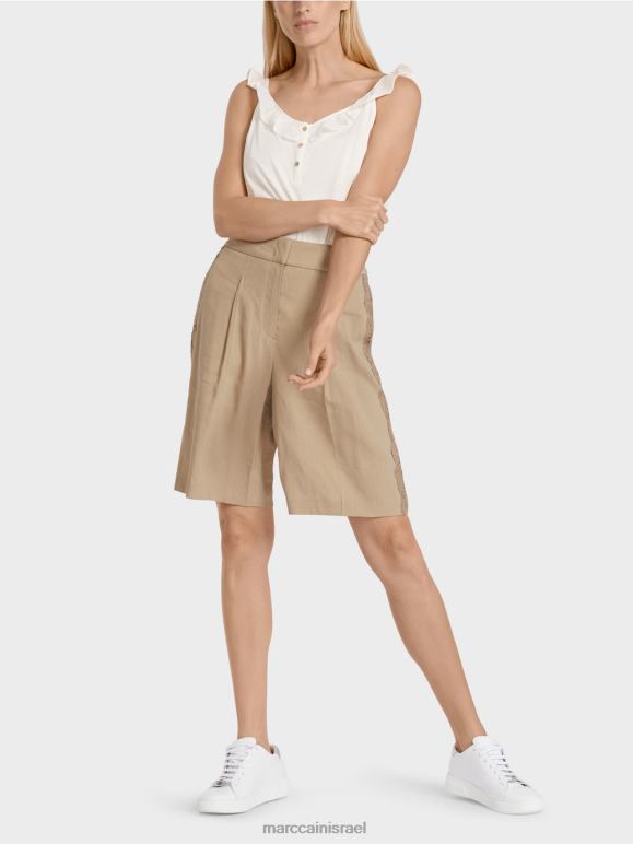 חול עמוק Marc Cain מכנסיים קצרים עם צמת תחרה הַלבָּשָׁה 62FRR636