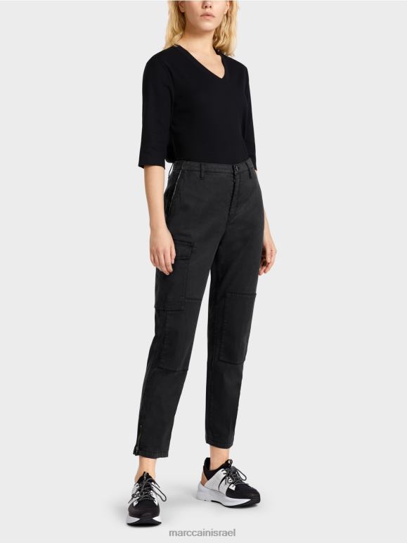 שָׁחוֹר Marc Cain מכנסיים "לחשוב מחדש ביחד". הַלבָּשָׁה 62FRR648