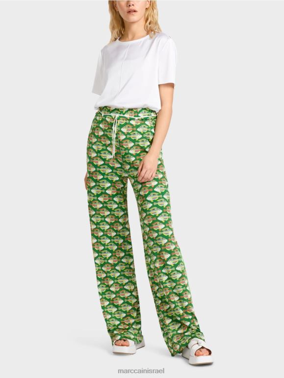 ירוק אזוב כהה Marc Cain מכנסי ג'רסי ויסקוזה של וורינגטון הַלבָּשָׁה 62FRR653