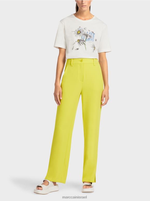 גופרית ירוקה Marc Cain מכנסיים רפויים אלגנטיים הַלבָּשָׁה 62FRR716