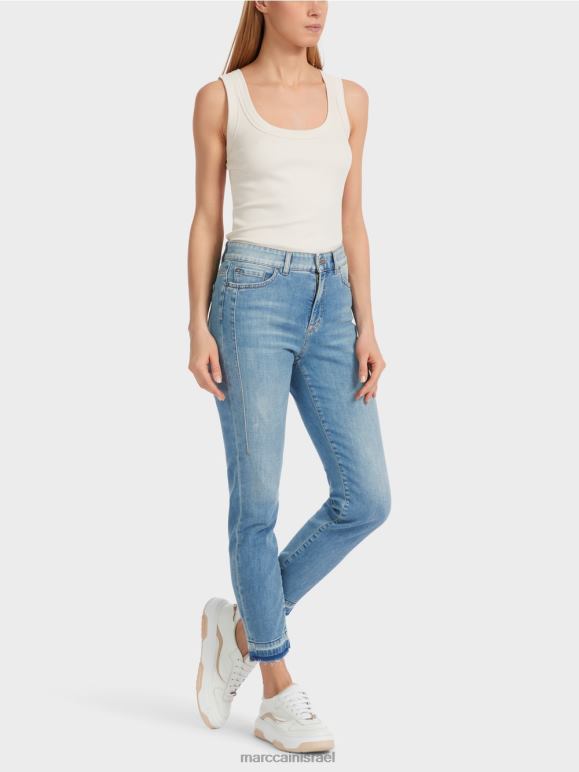 כחול וינטג' Marc Cain ג'ינס סילאה עם חמישה כיסים עם אפקטים משומשים הַלבָּשָׁה 62FRR750