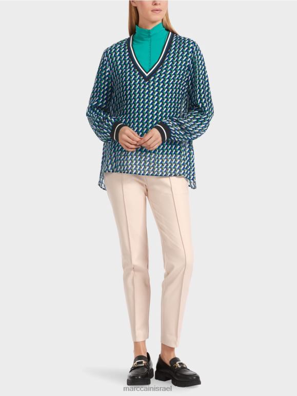 אֵימָל Marc Cain חולצה עם הדפס גיאומטרי על הכל הַלבָּשָׁה 62FRR837