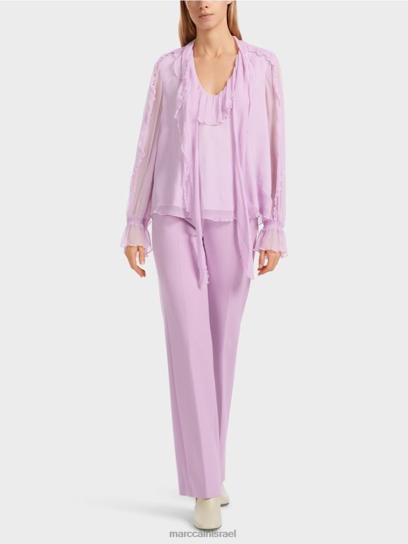 לבנדר בהיר Marc Cain חולצת שיפון מקומטת הַלבָּשָׁה 62FRR844