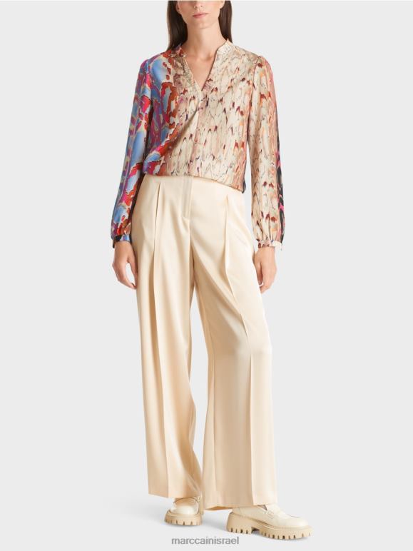 שמי קיץ כהים Marc Cain חולצה עם שילוב הדפסים הַלבָּשָׁה 62FRR864