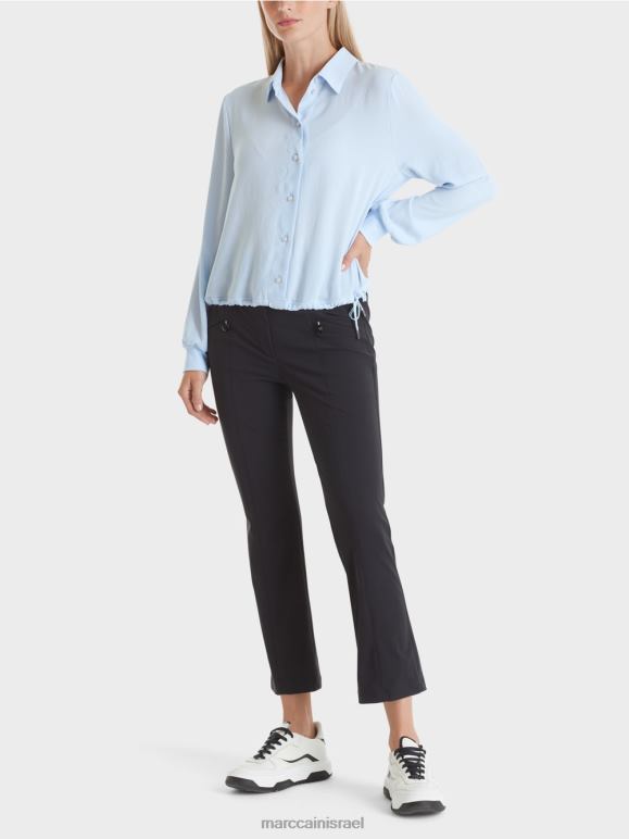 כחול אבקה רכה Marc Cain חולצה עם שרוך הַלבָּשָׁה 62FRR865