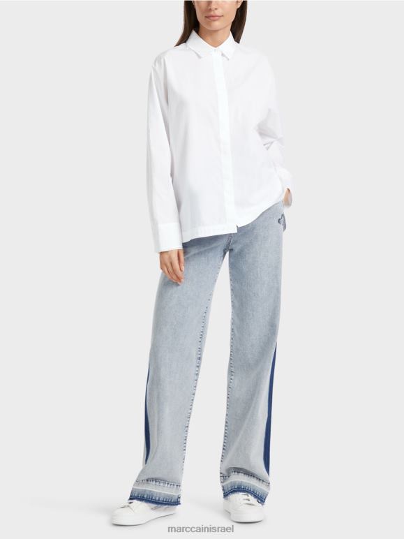 לבן Marc Cain חולצת קימונו "לחשוב מחדש ביחד". הַלבָּשָׁה 62FRR868