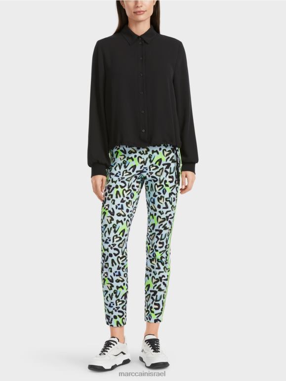 שָׁחוֹר Marc Cain חולצה עם שרוך הַלבָּשָׁה 62FRR876