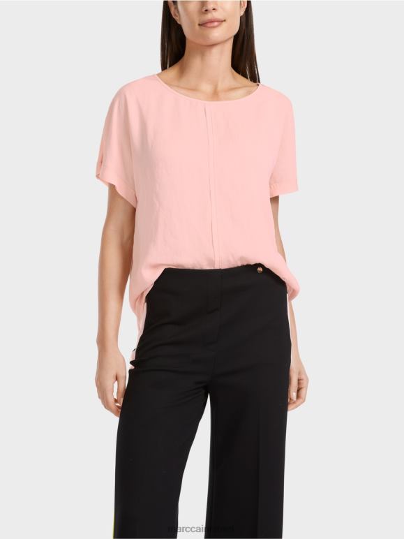 ורוד פודרה רכה Marc Cain חולצה טהרנית "לחשוב מחדש ביחד". הַלבָּשָׁה 62FRR885