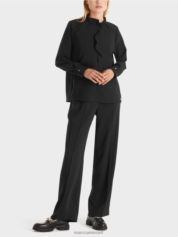 שָׁחוֹר Marc Cain חולצה זורמת הַלבָּשָׁה 62FRR895