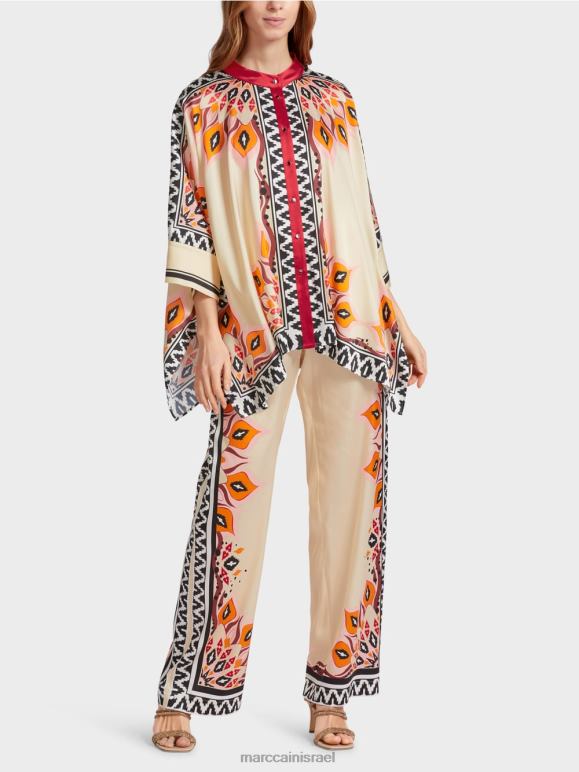 אדום עמוק Marc Cain חולצה בסגנון פונצ'ו הַלבָּשָׁה 62FRR914